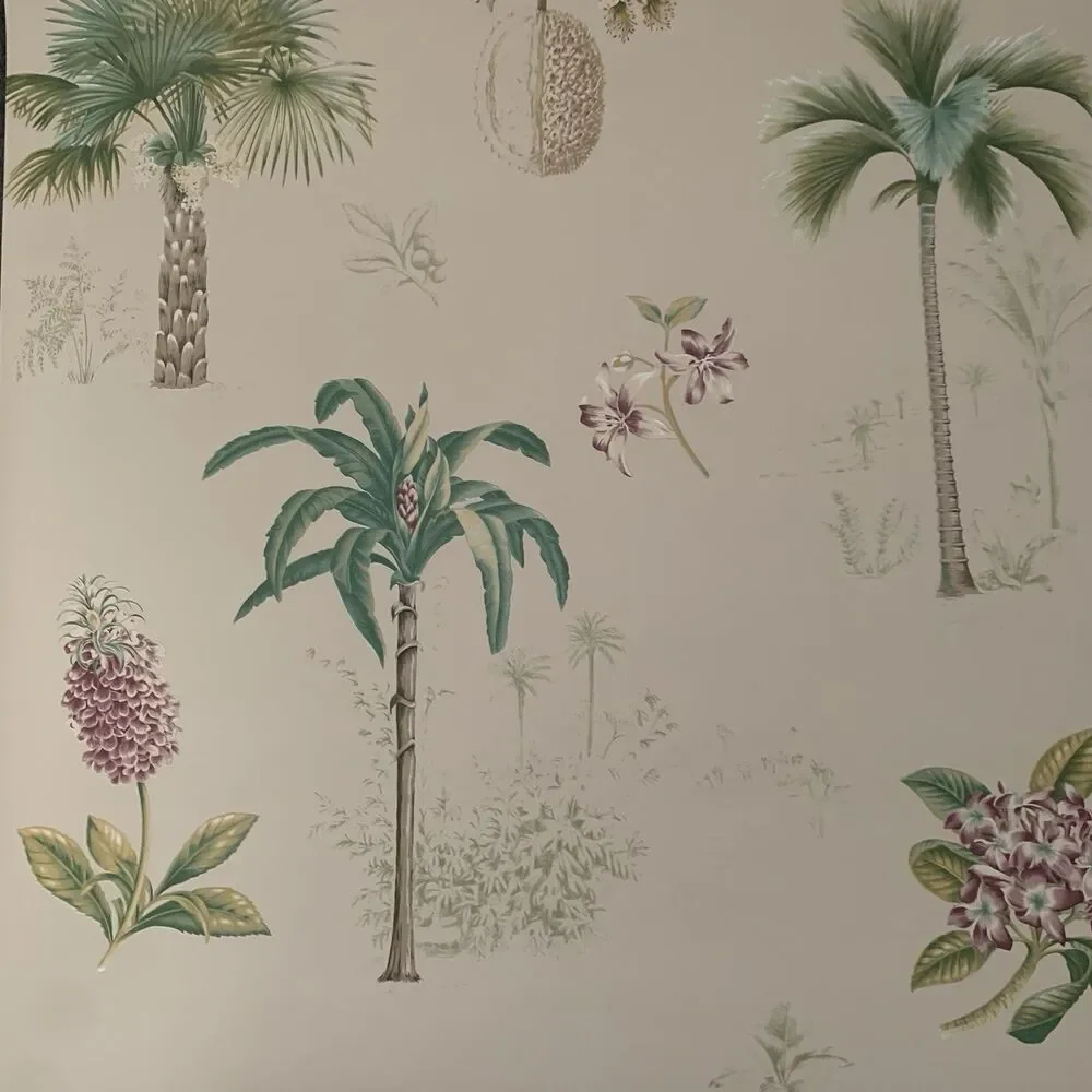 Vintage Coconut Palm Trees 5 Rolls 1990s Botanical Wallpaper 27 In. x 27 ft.